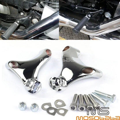 Chrome Foot Pegs Mount Brackets for Harley 883 1200 XL Sportster (2004-2013)