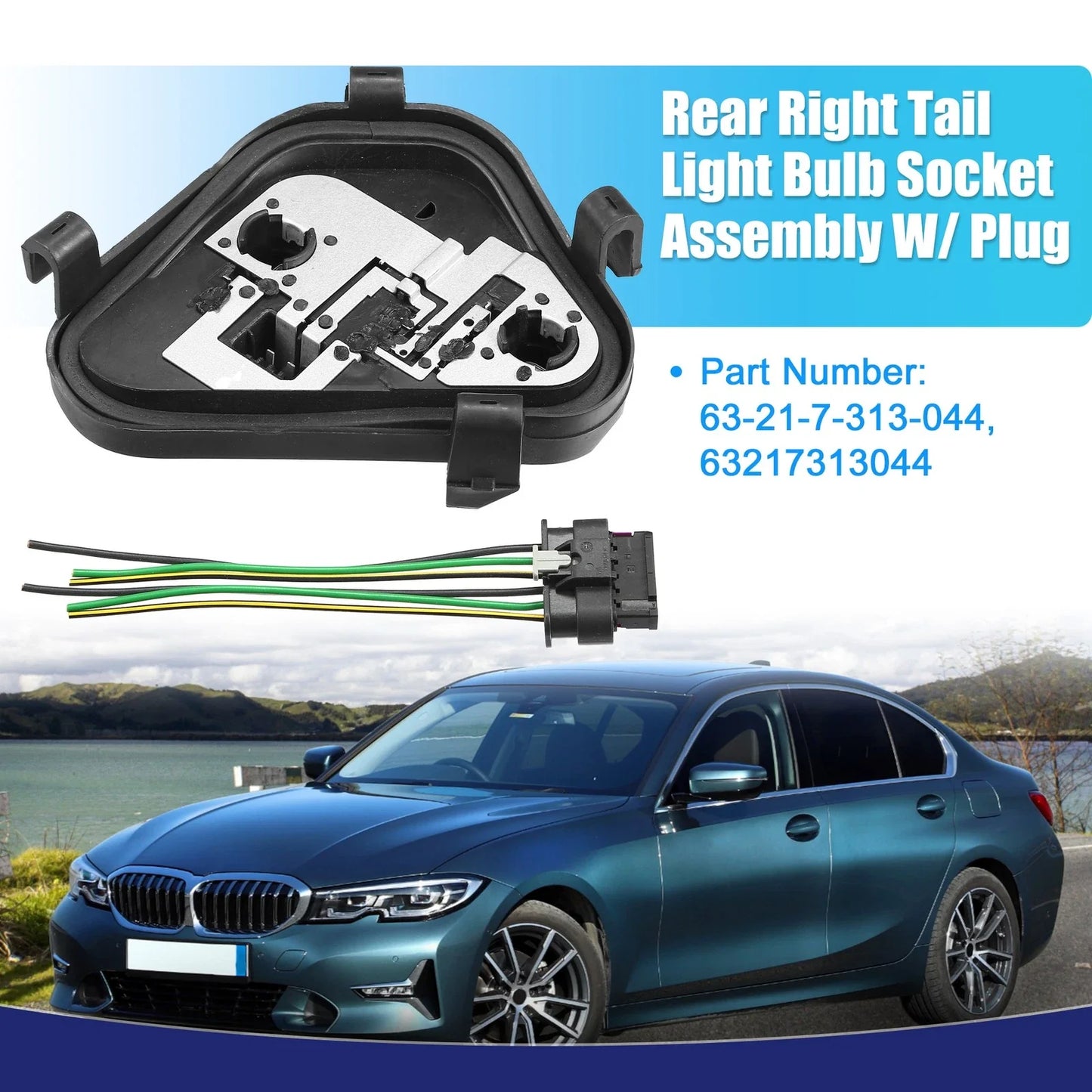 Rear Right Tail Light Lamp Rear Panel Bulb Socket for BMW 335i