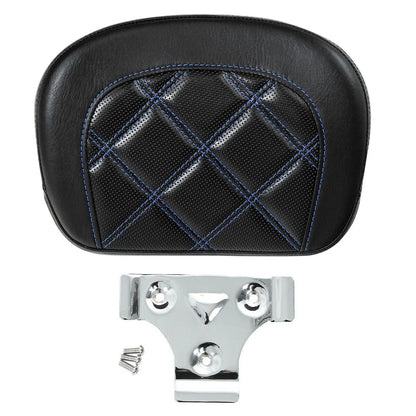Blue Stitching Passenger Sissy Bar Backrest Pad for Harley Street Road Glide