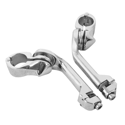 Chrome Long Angled Highway Crash Bar Foot Peg Mounts for Harley Touring