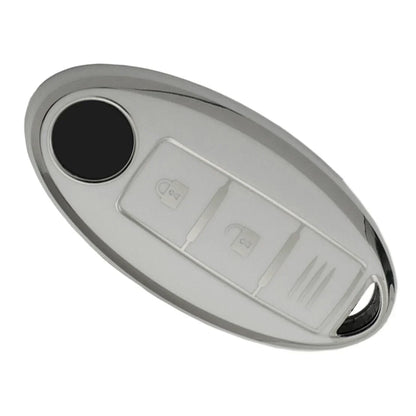 White TPU Key Cover Case for Nissan Qashqai Leaf (2013-2023)