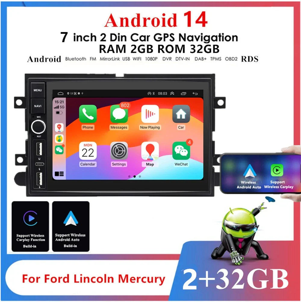 7" Carplay Stereo GPS Navigation for Ford Mustang (2005-2009)