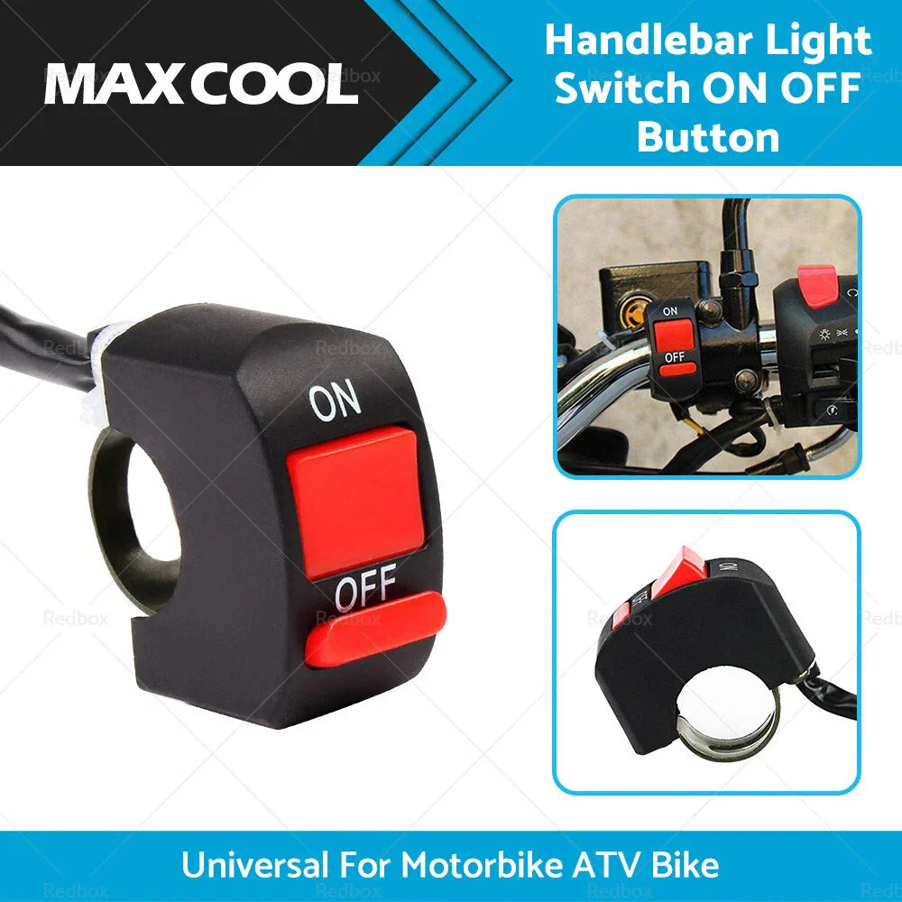 Black Handlebar Light Switch ON OFF Button for Universal Motorcycle ATV