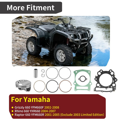 102mm Forged Piston & Top End Gasket for Yamaha Rhino YXR660 (2004–2007)