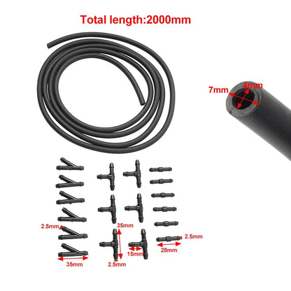 Universal 2M Windshield Washer Fluid Hose with Connector