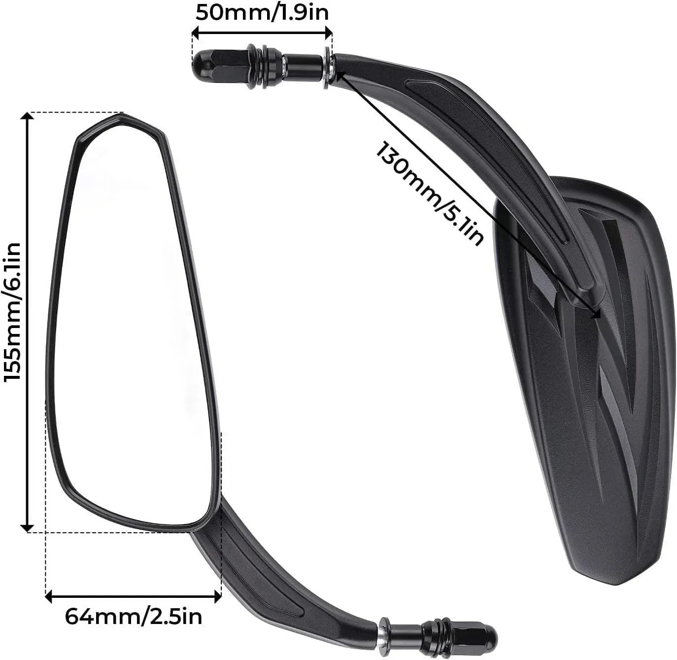 Black Teardrop Mirrors for Harley Dyna Electra Glide (2006-2023)