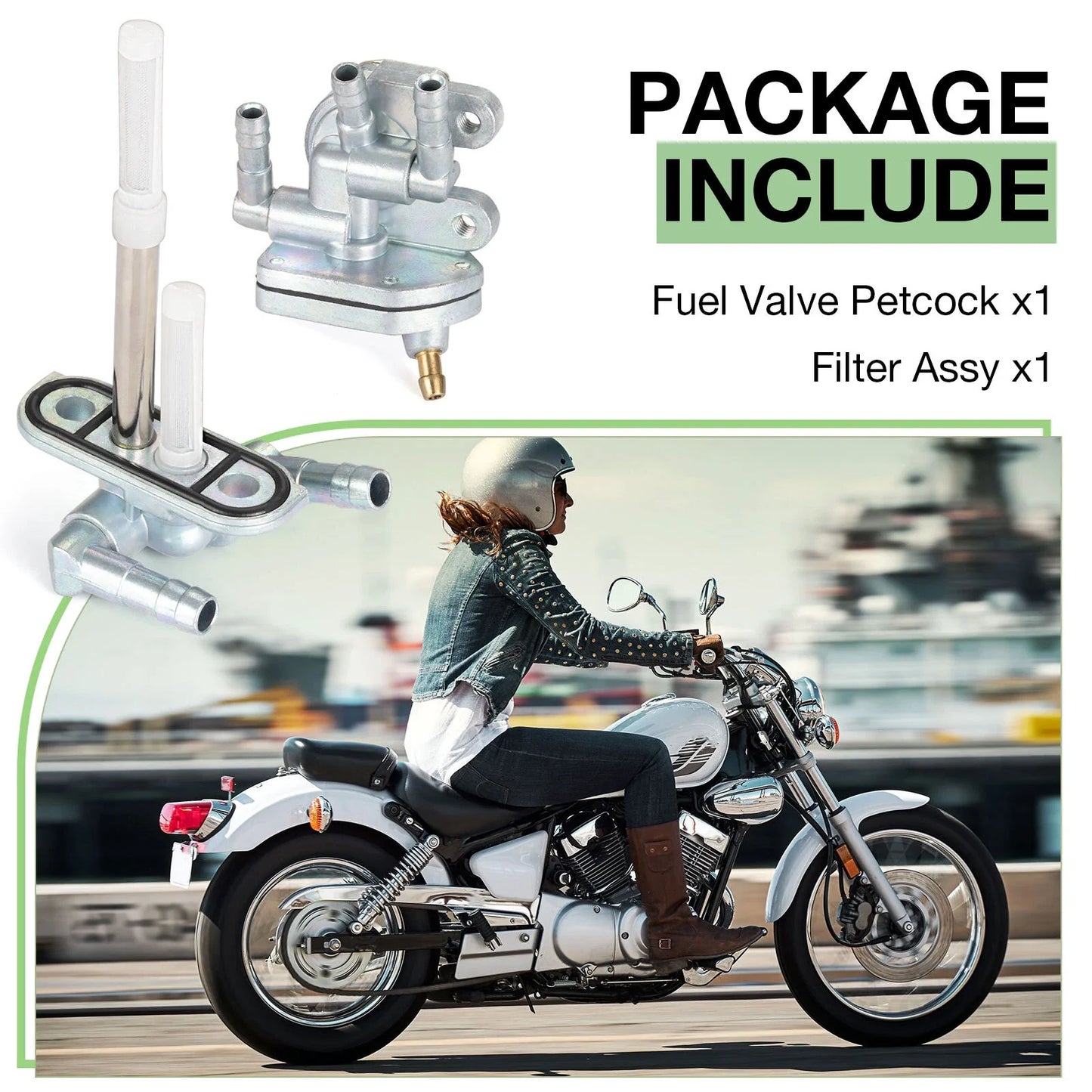 Fuel Valve Petcock & Filter Assembly for Yamaha Virago 250 XV250 (1995-2007)