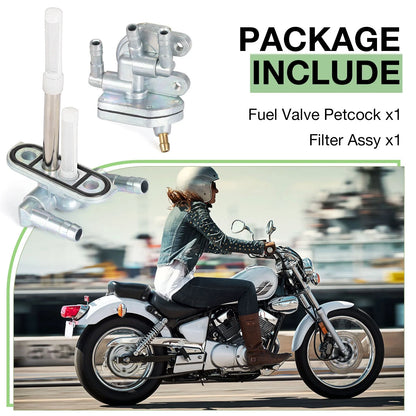 Fuel Valve Petcock & Filter Assembly for Yamaha Virago 250 XV250 (1995-2007)