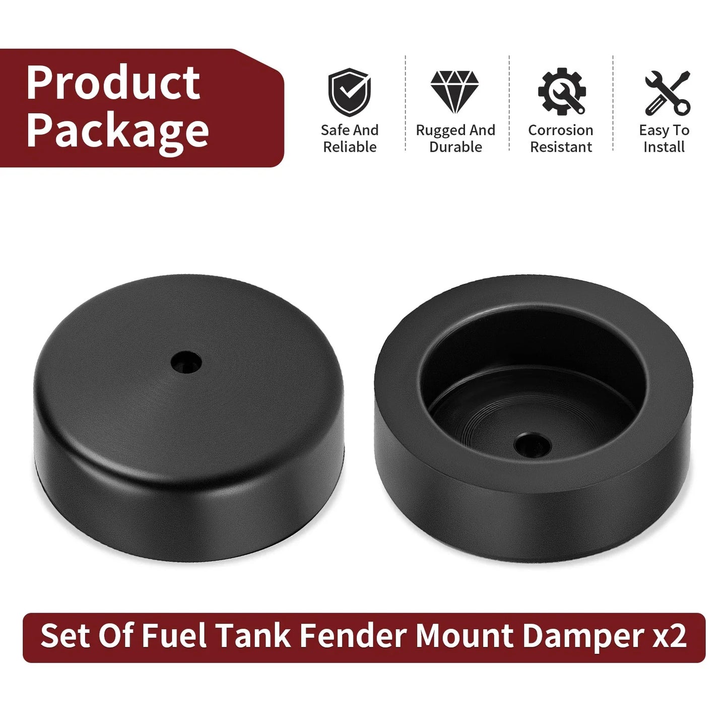 Fuel Tank Mount Damper 2Pcs for Yamaha TY80 YZ80 RD200 RD125 RD60 (1973–1979)