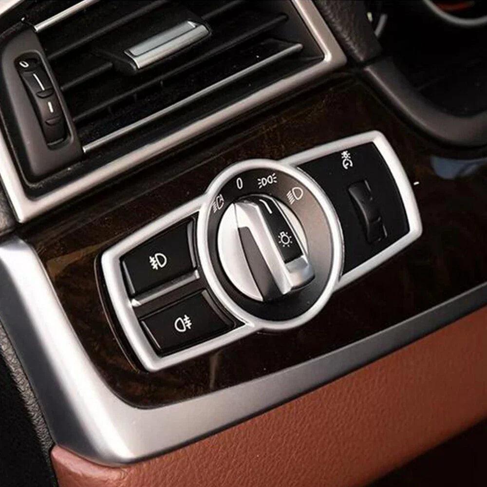 LED Headlight Switch Button Cover Trim for BMW 5 7 Series X3 F25 X4 F26 (2010-2017)