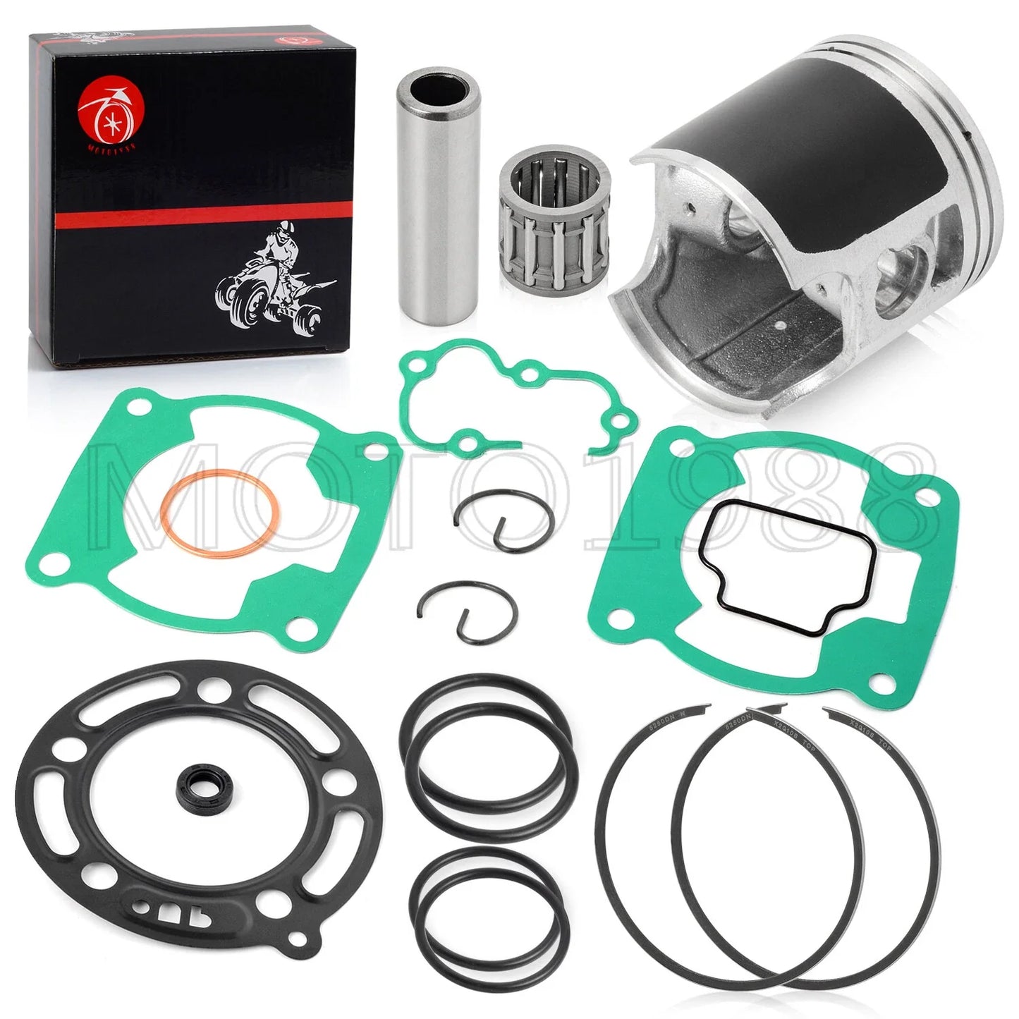 Top End Rebuild Kit Piston Bearing Ring Gasket for Kawasaki KX100 (1995–2013)