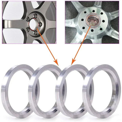 4 x 72.6mm to 56.1mm Aluminium Alloy Hub Centric Rings for Car Wheel Spacer