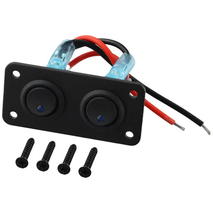 2 x 2 Gang Metal & Plastic Toggle Rocker Switch Panel for Car Boat Marine