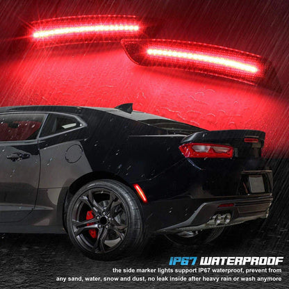 4 x LED Bumper Side Marker Lights Smoked for Chevy Camaro (2016-2021)