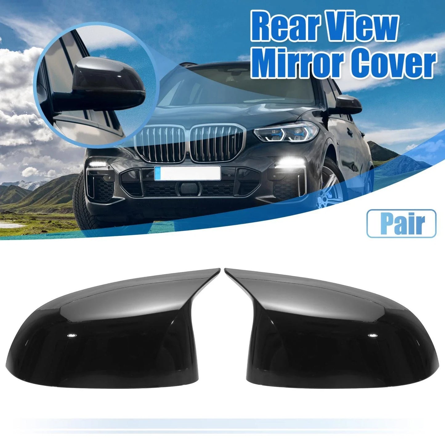 Mirror Cover Gloss Black for BMW X5 X4 X7 (2019 - 2021)