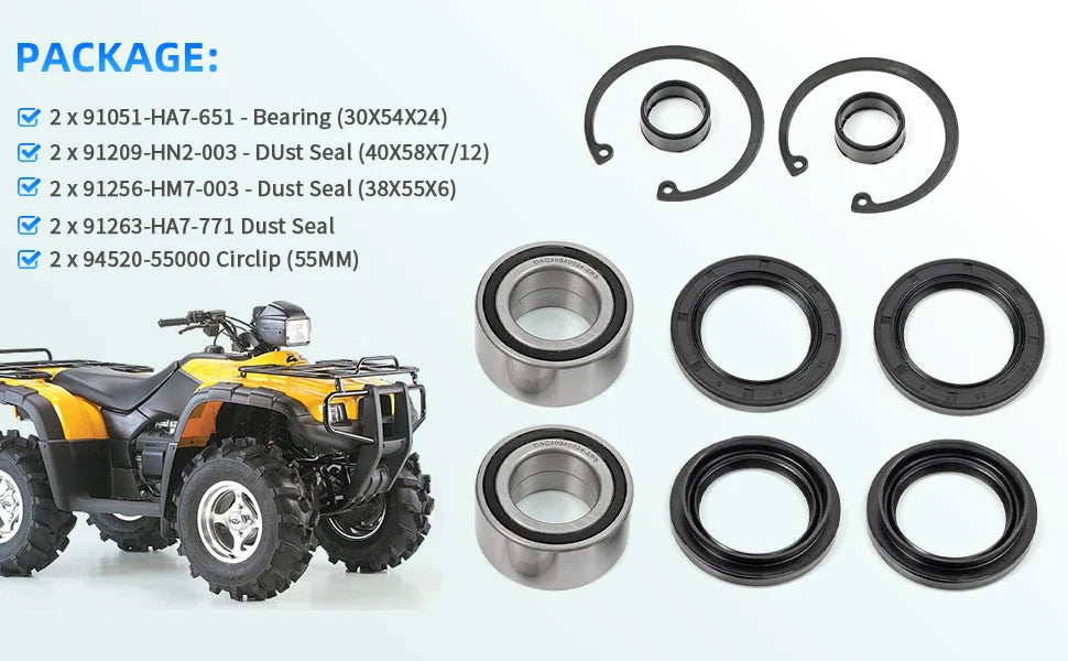 Front Wheel Bearing Seal for Honda Foreman 400 450, Rubicon 500 & Rincon 650 (2003–2006)
