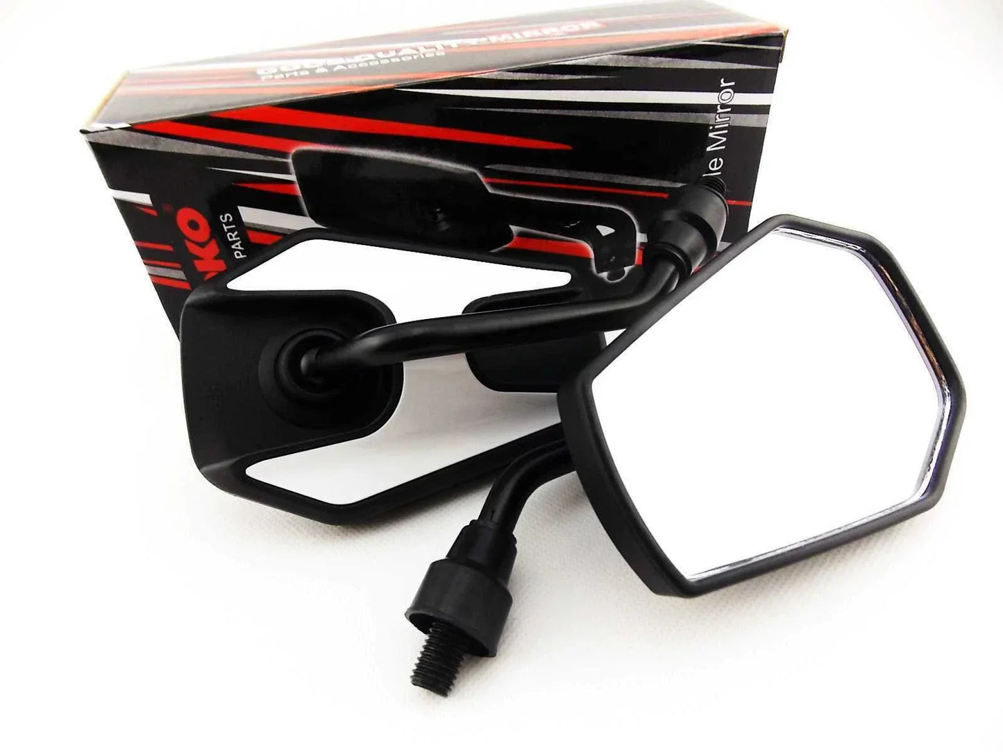 Black White Hex Soko Mirrors for Yamaha XJ600 Diversion (1992-2004)