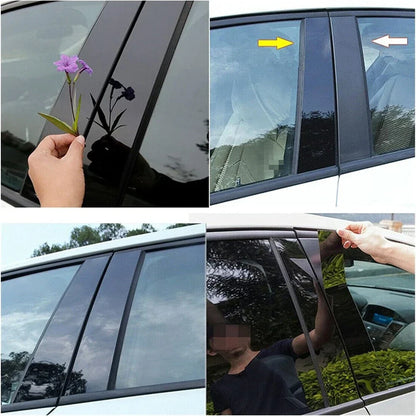 8x Glossy Black Door Trim Window Pillar Posts for Hyundai Elantra (2017-2020)