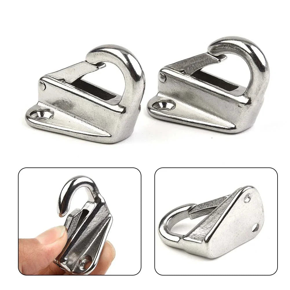 2 x Marine 316 Stainless Steel Spring Snap Fending Hook Fender Boat Hardware