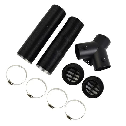 75mm Pipe-Ducting Y Piece + Vent + Hose Clip for Diesel Heater