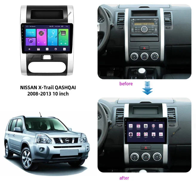 64GB Wireless Apple CarPlay Android Auto BT Radio for Nissan X-Trail (07-14)