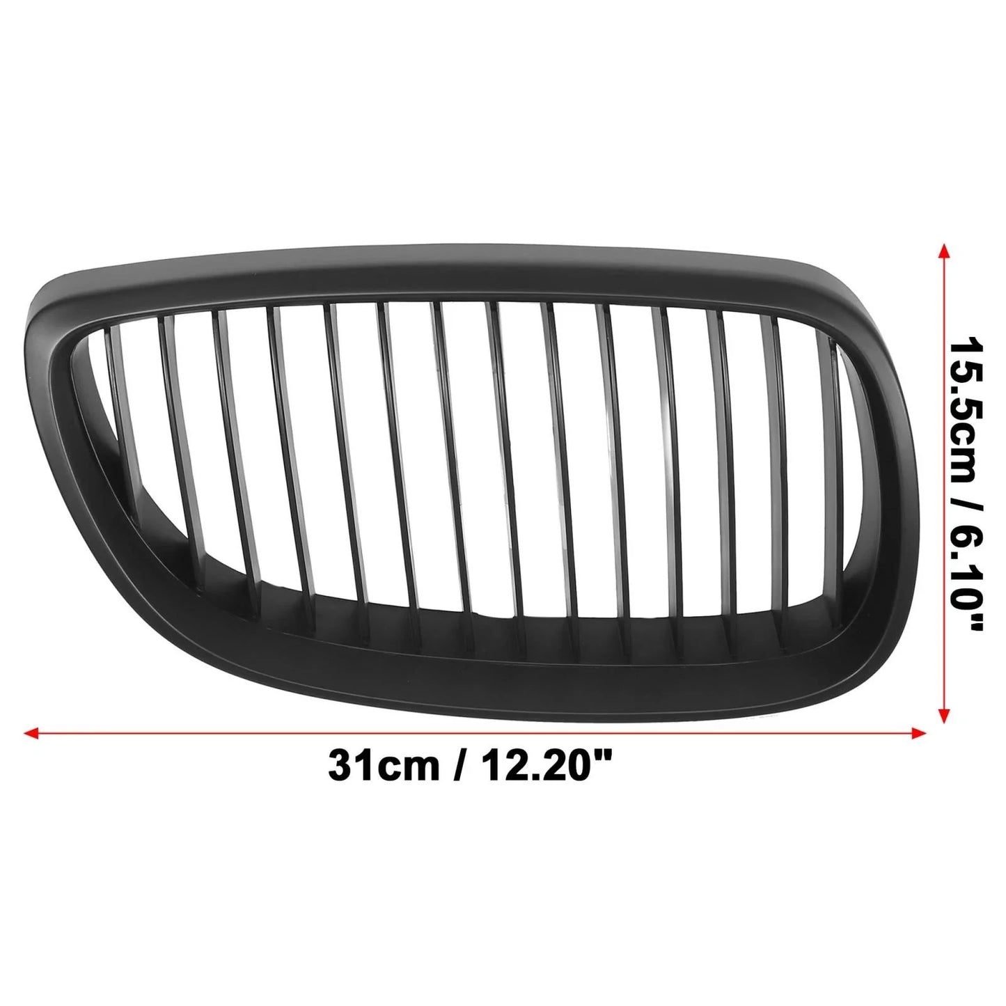 Front Kidney Grille Dual Slat for BMW E92 2 Door Matte BK (2006-2010)