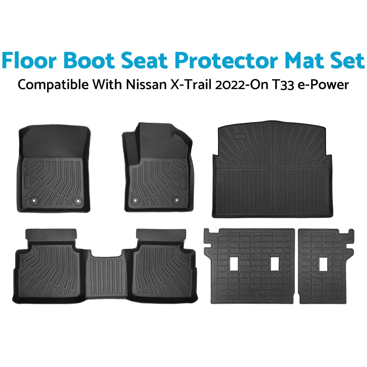 TPE Anti-Slip Car Mats Set for Nissan X-Trail T33 e-Power (2022-On)