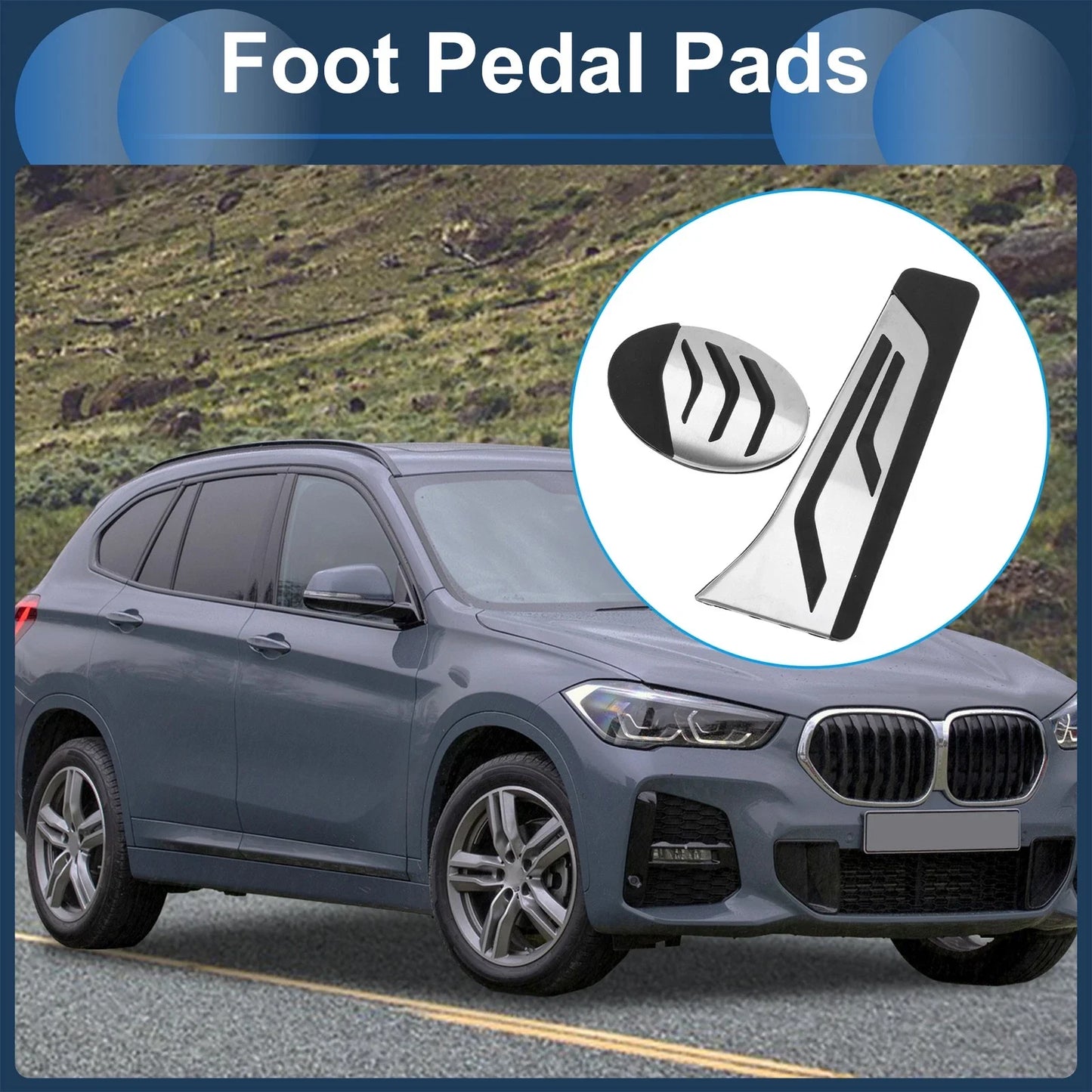 1 Set Footrest Pedals Cover for BMW X1 F48 (2016 - 2022)