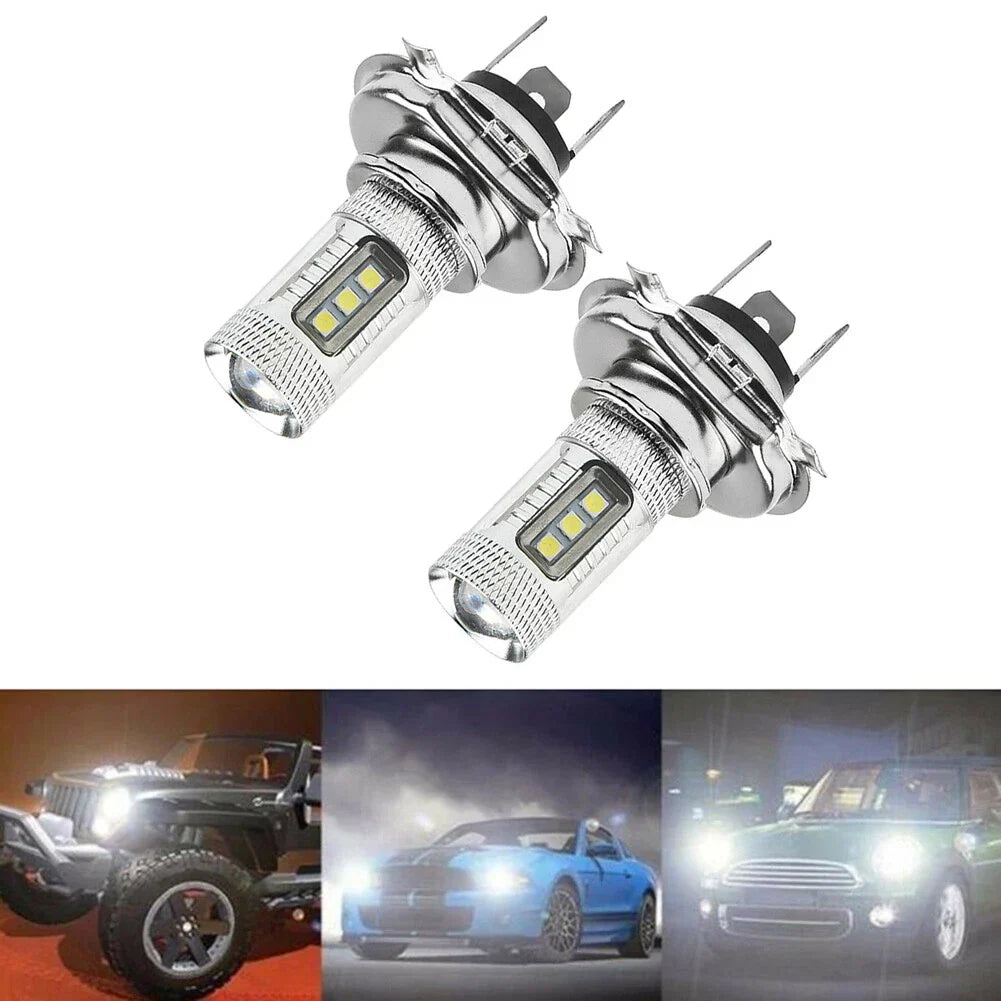 2 x H4 9003 HB2 60W 1800LM LED Headlight Lamp Globes Hi-Lo Beam for Vehicle