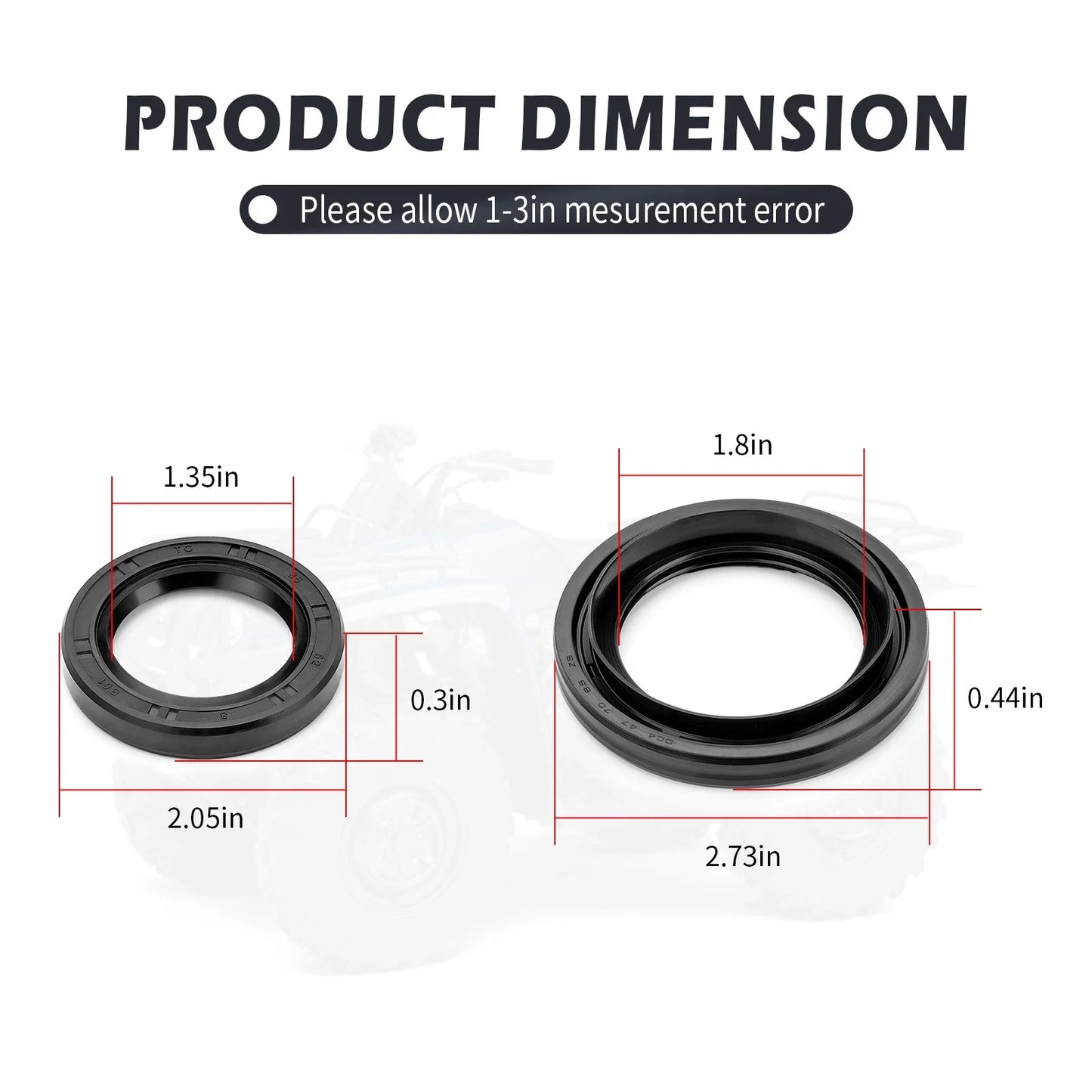 2 x Rear Brake Drum Seals for Yamaha Big Bear YFM250/YFM400 (2000–2009)