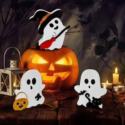 3 Pcs Cute Ghost Halloween Decorations for Home Shelf Display