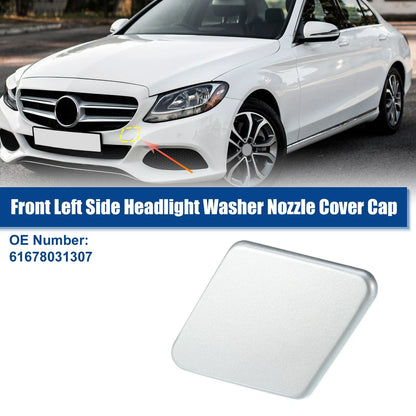Left Front Headlight Washer Nozzle Cover for BMW 335i Silver Tone