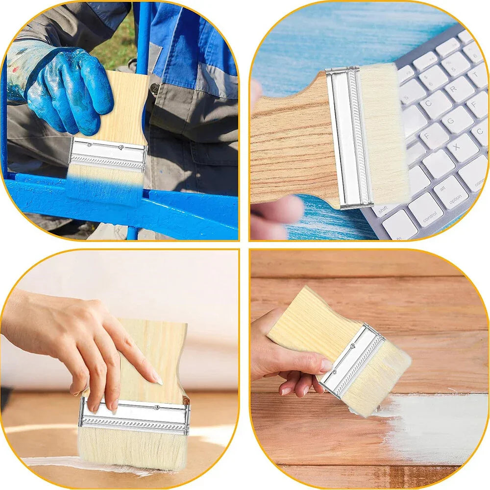 3 x 3/4" Flat Paddle Paint Brushes for Oil & Acrylic Paints