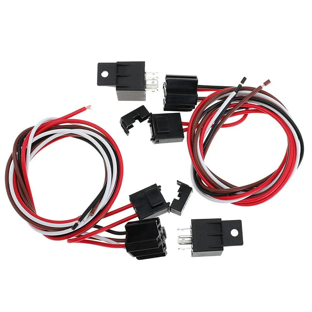 12V 40A Dual Electric Fan Relay Wire Kit & Thermo Sensor Switch for Car (N/A)