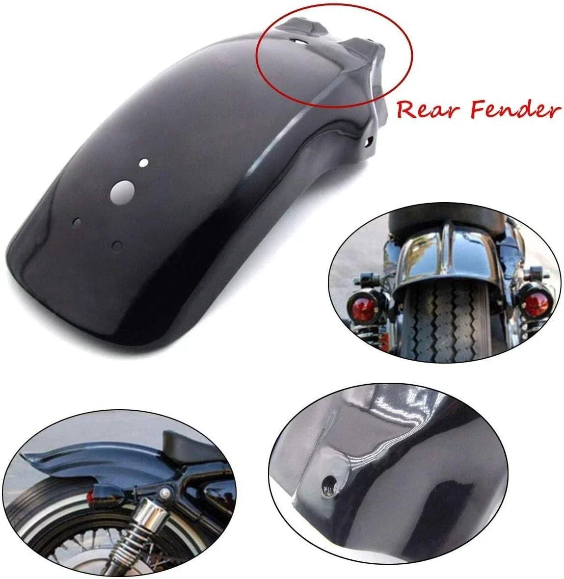 Rear Metal Fender Mudguard for Honda Yamaha Harley Chopper Cruiser