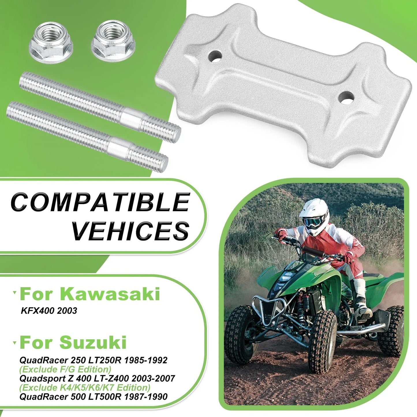 Plate Chain Adjuster w/ Bolts Nuts For Suzuki QuadRacer LT500R 2x4 (1987–1990)