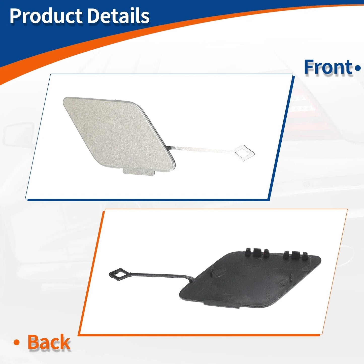 Tow Hook Cover Front Right for BMW 535i Orion Silver