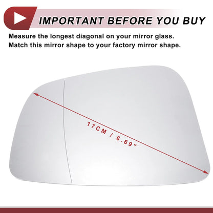 Right Heated Mirror Glass Replacement for BMW 5/6/7 Series (2016-2019)