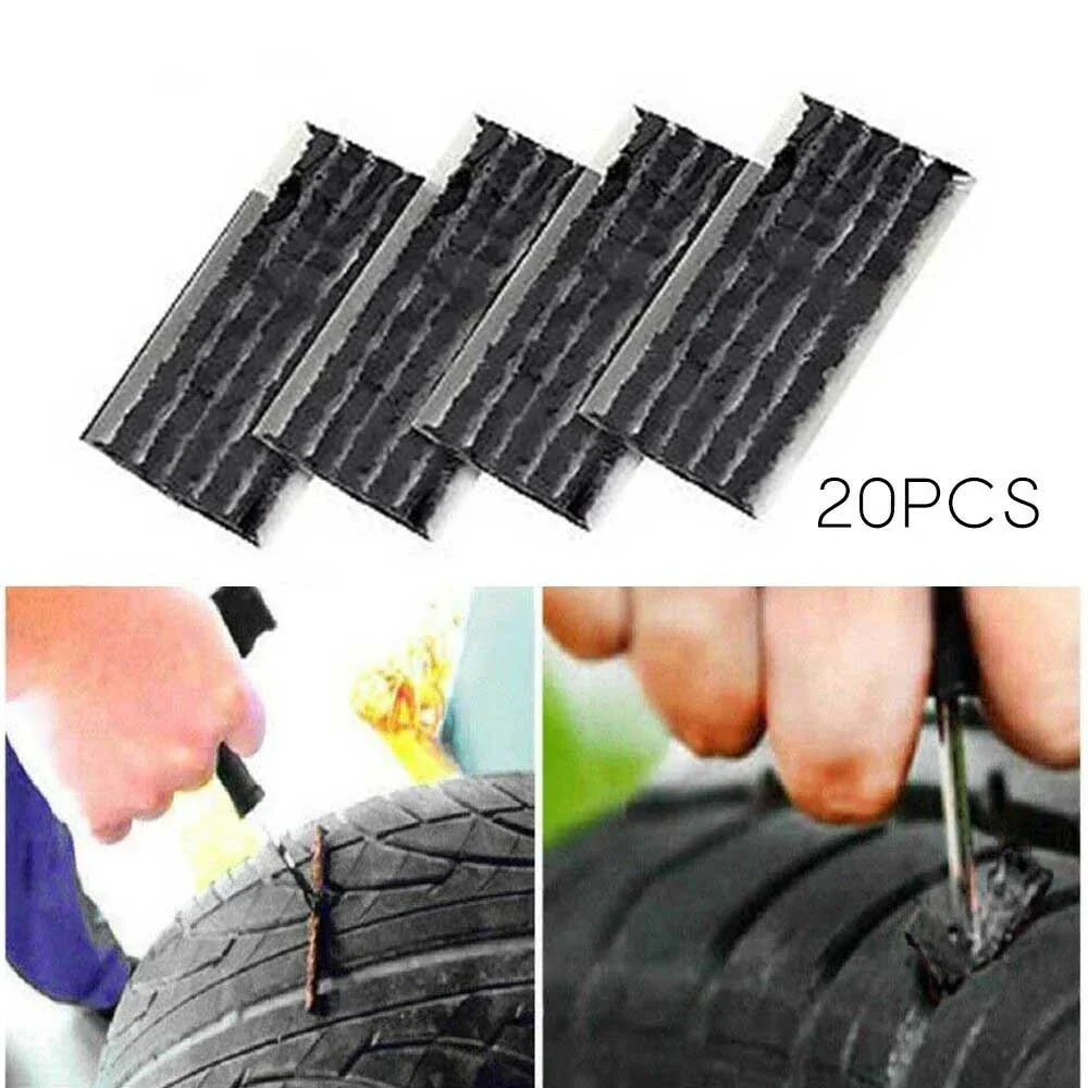 Tubeless Tyre Puncture Repair Strips Plug -20Pcs for Bike Van Car Truck