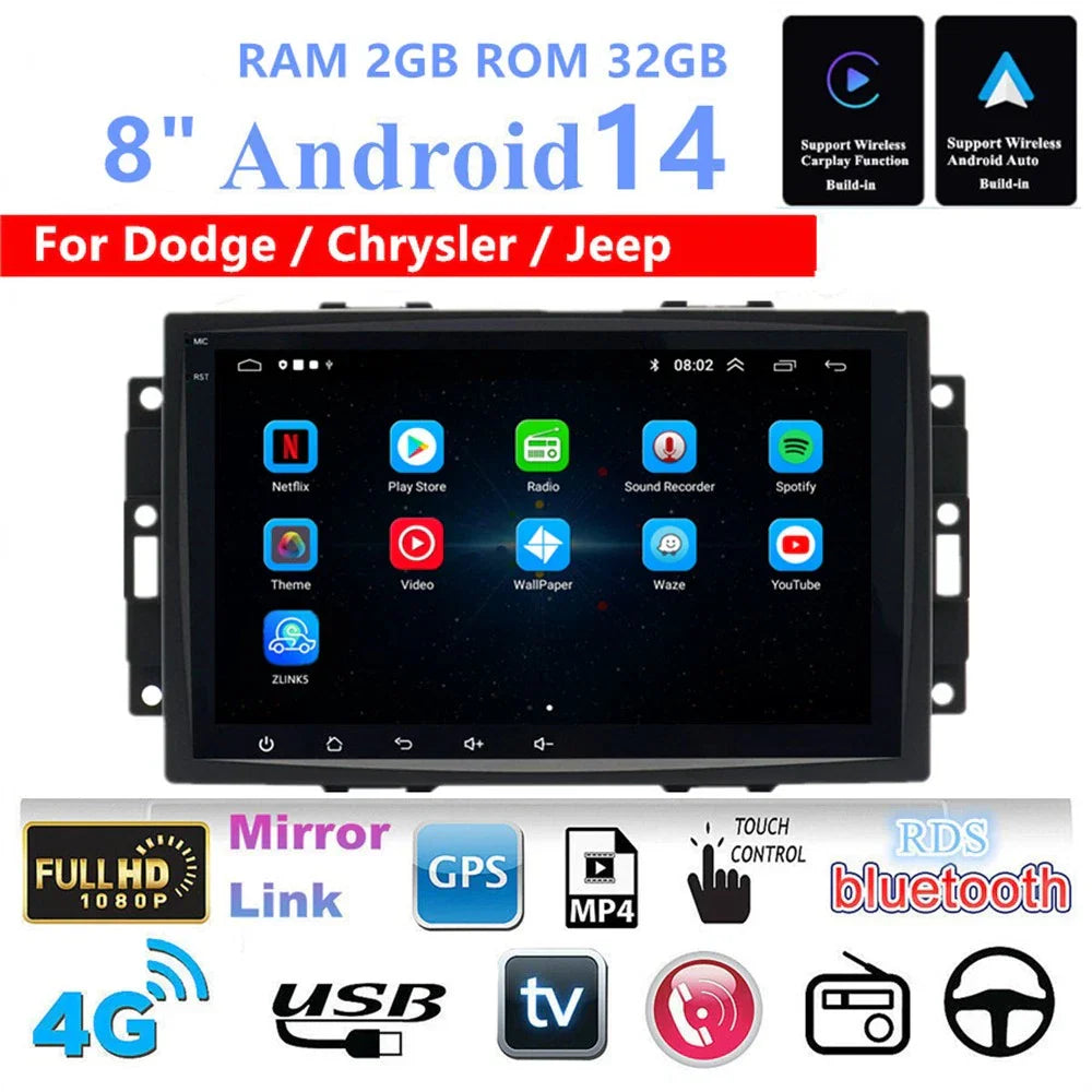 8'' Car Stereo GPS Head Unit for Jeep Grand Cherokee (2004-2007)