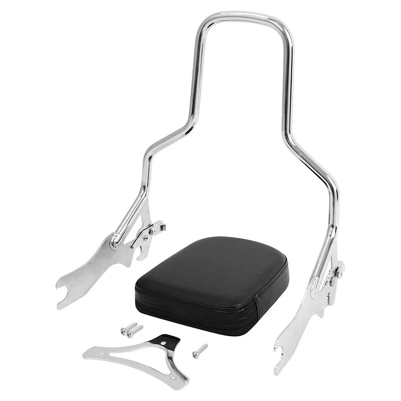 Chrome Sissy Bar Backrest Pad for Harley Softail Fat Bob (2018-2025)