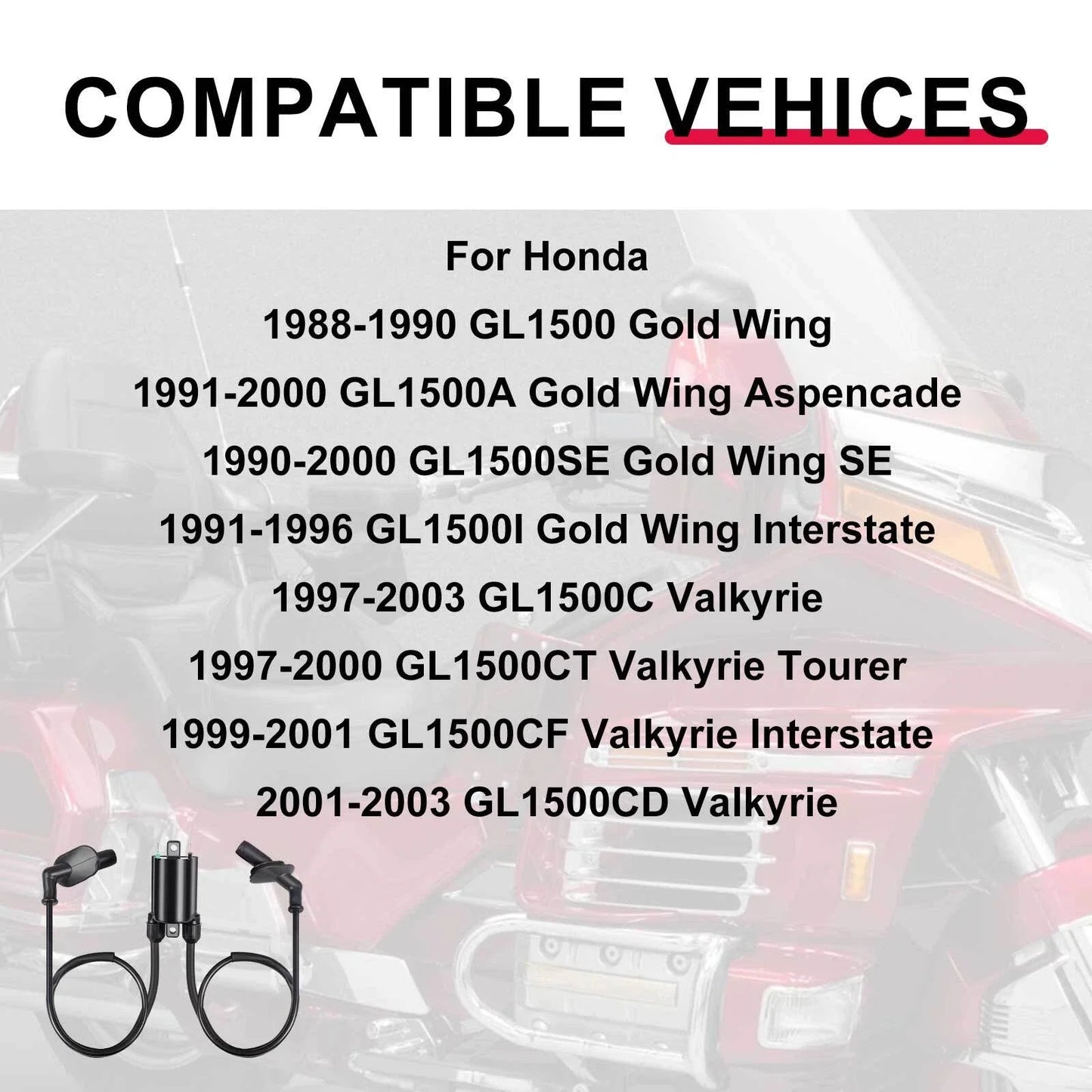Ignition coil spark plug cap for Honda GL1500 Gold Wing Valkyrie (1988–2003)