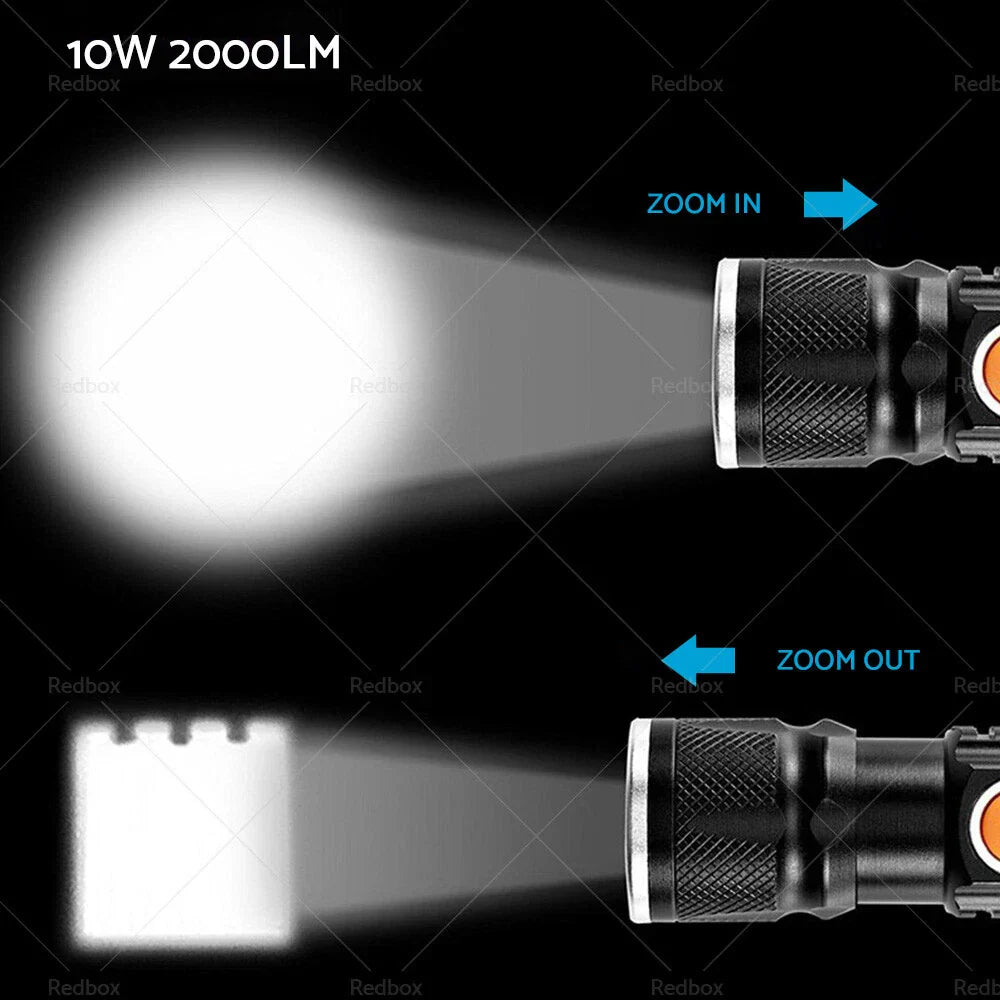 Black USB Rechargeable LED Flashlights for Car (2015-2023)