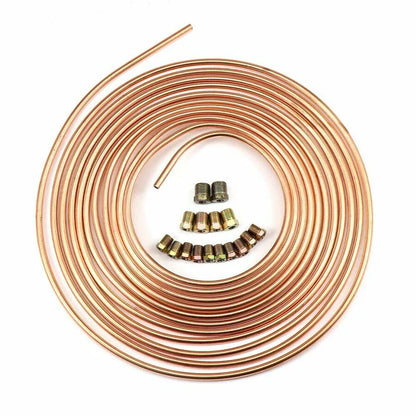 25Ft 1/4" Copper Nickel Steel Brake Line Tubing