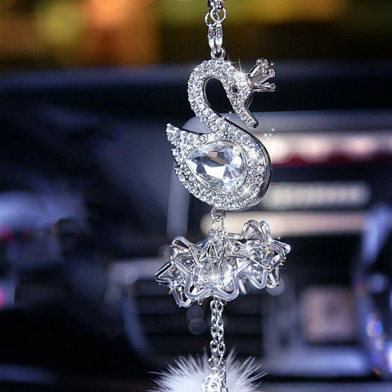 Rear View Car Pendant Rhinestone 25cm for SWAN