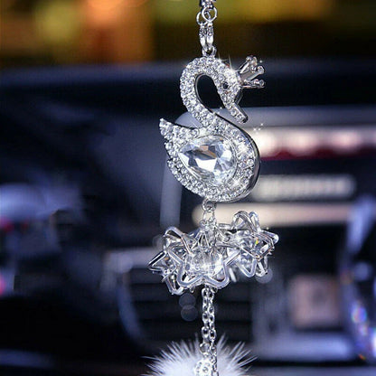 Rear View Car Pendant Rhinestone 25cm for SWAN