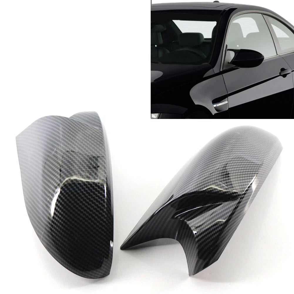 Gloss Black Rearview Mirror Cover Caps for BMW E81 E82 E87 E88 E90 E91 E92 (2007-2013)
