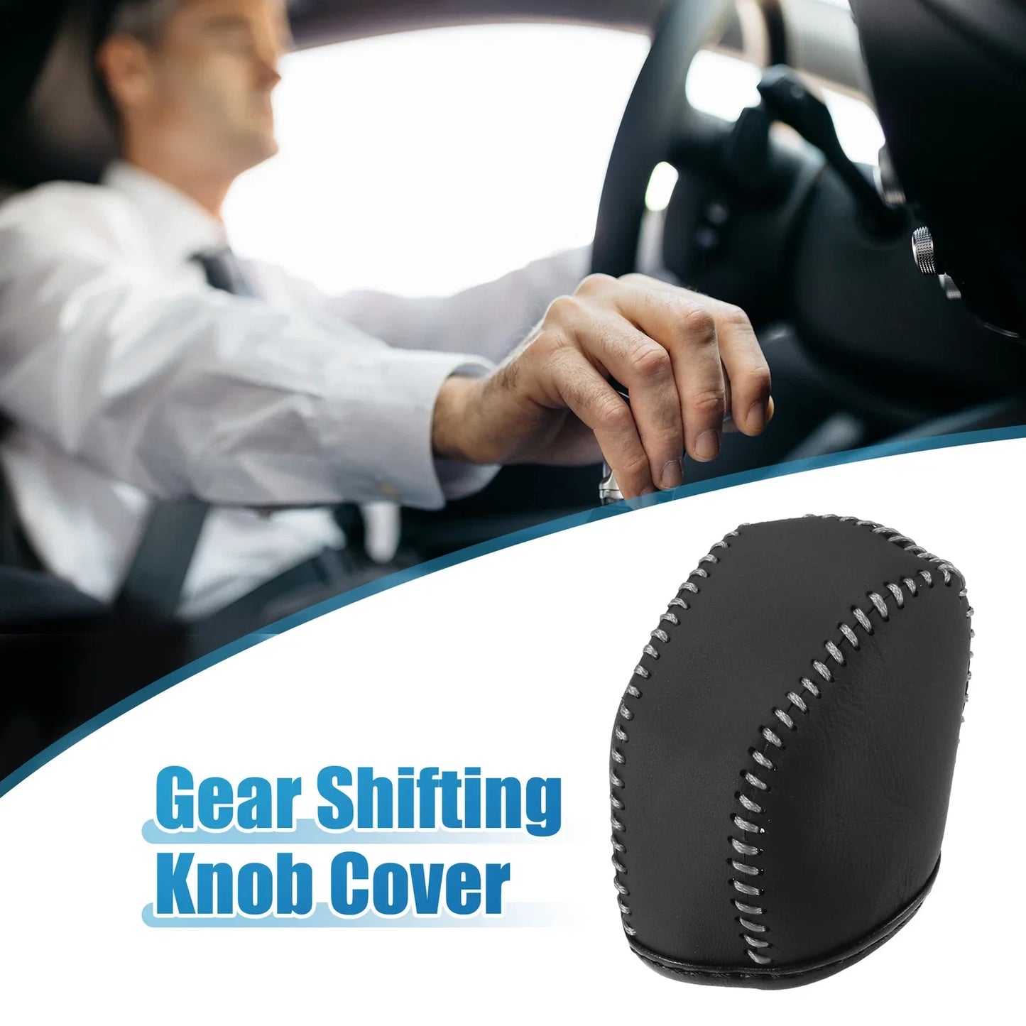 Gear Shift Lever Cover for Lexus NX 250 Black Gray Stitches
