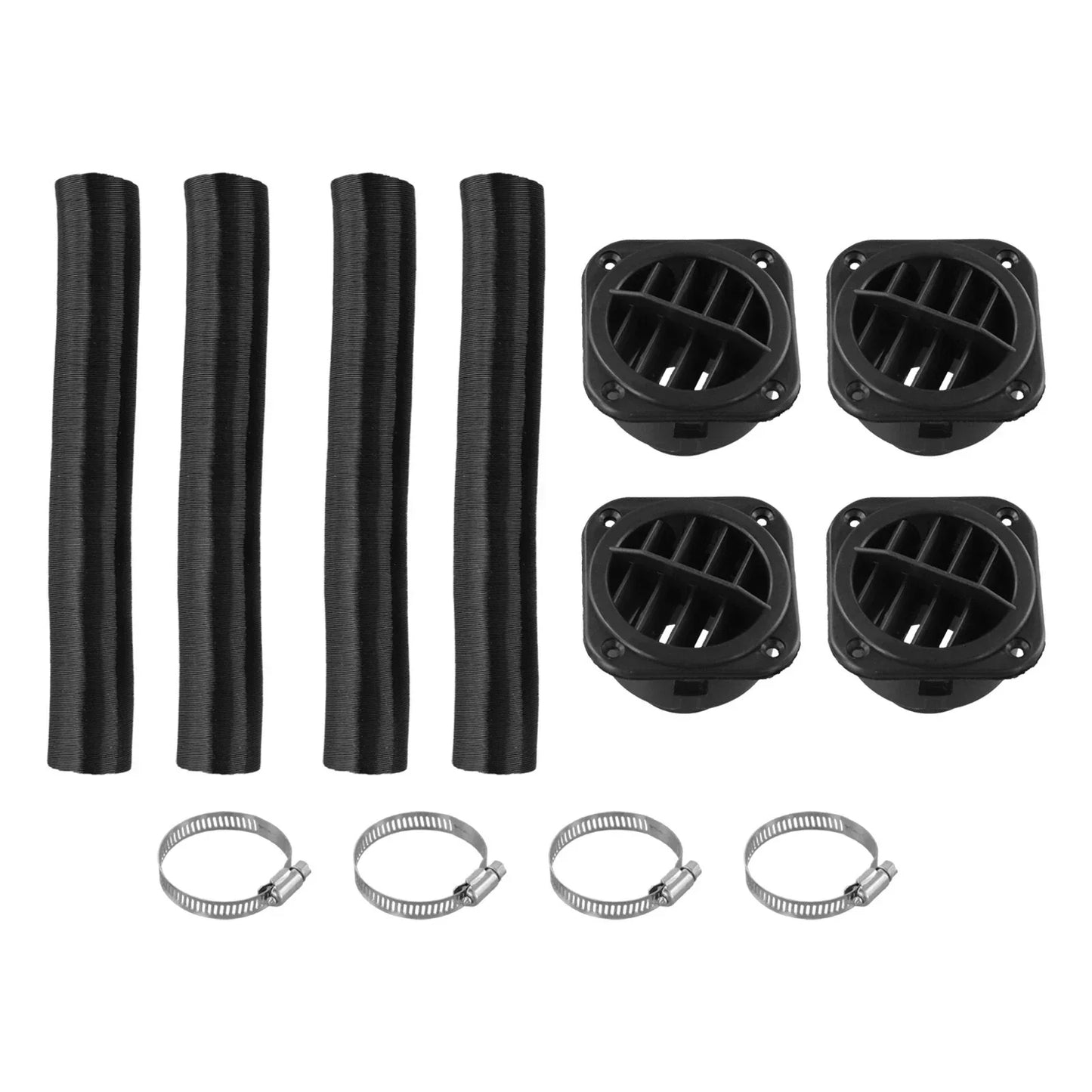 4pc 42mm Heater Duct Pipe Tube Air Vent Outlet for Diesel Heater 4-Hole Car