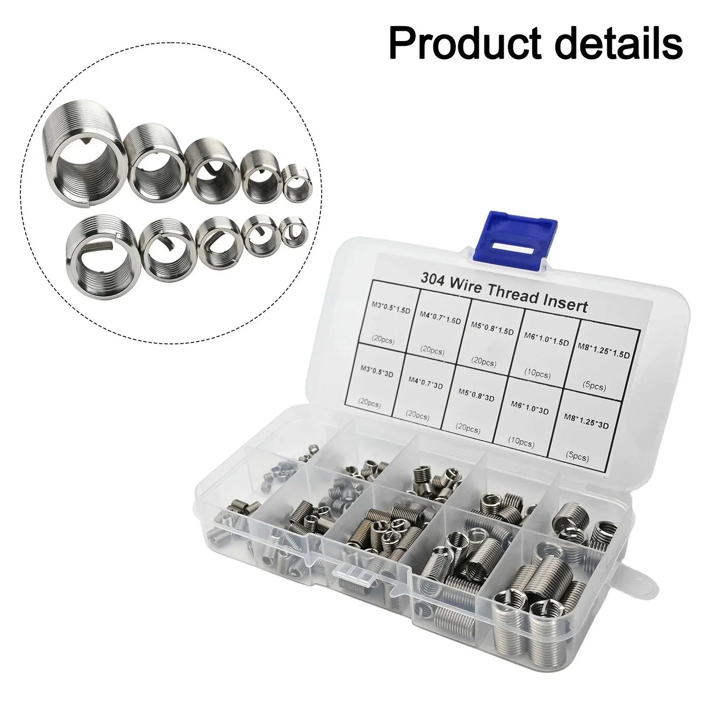 150-Piece Stainless Steel Insert for M3 M8